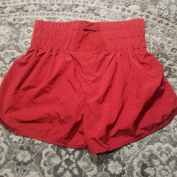 Free People The Way Home High Waisted Red Athletic Shorts - Picture 2 of 3